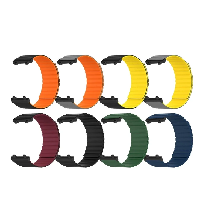 

Magnetic Silicone Band for Amazfit T-Rex / Rex 2 Sports Watch Wrist Strap Loop Bracelet Replacement Waterproof Belt Sweatproof