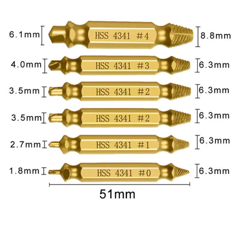 Damaged Screw Extractor Drill Bit Set Stripped Broken Screw Bolt Remover Extractor Easily Take Out Demolition Tools 4/5/6PCS Set