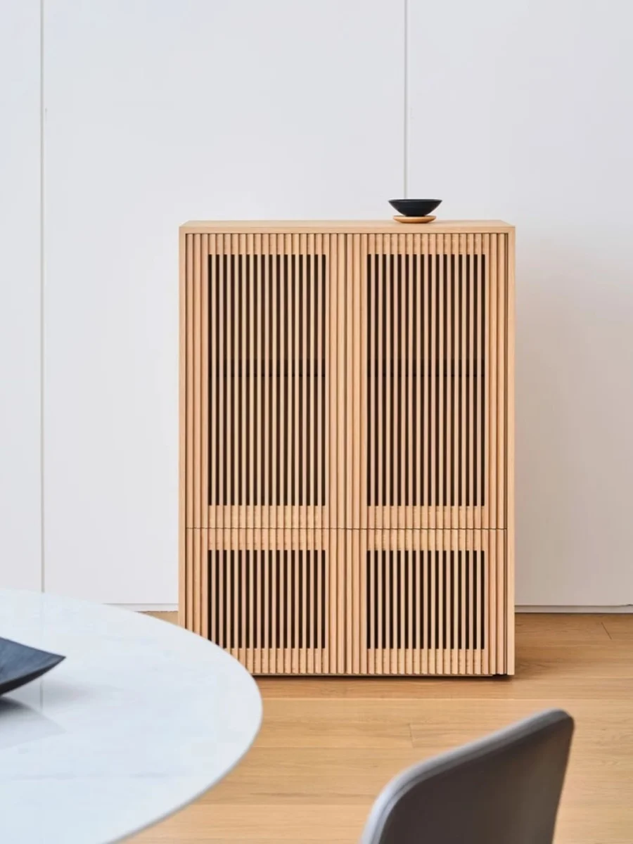 Armario moderno y sencillo de color de registro, mueble para porche y sala de estar, mueble lateral de comedor de madera maciza, diseño nórdico japonés