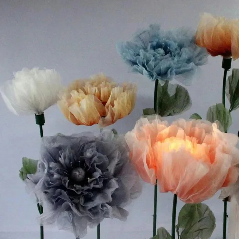 1 Stück Seidenblume mit automatischer Öffnungs- und Schließfunktion, mechanische Kunstblumen für Hochzeiten, Veranstaltungen, Bühnen- und Fensterdekoration, Weihnachtsfeier-Deko – Detail 4
