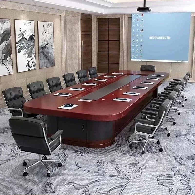 Modern Office Conference Table with Chairs - Stylish Meeting Furniture for Collaborative Spaces