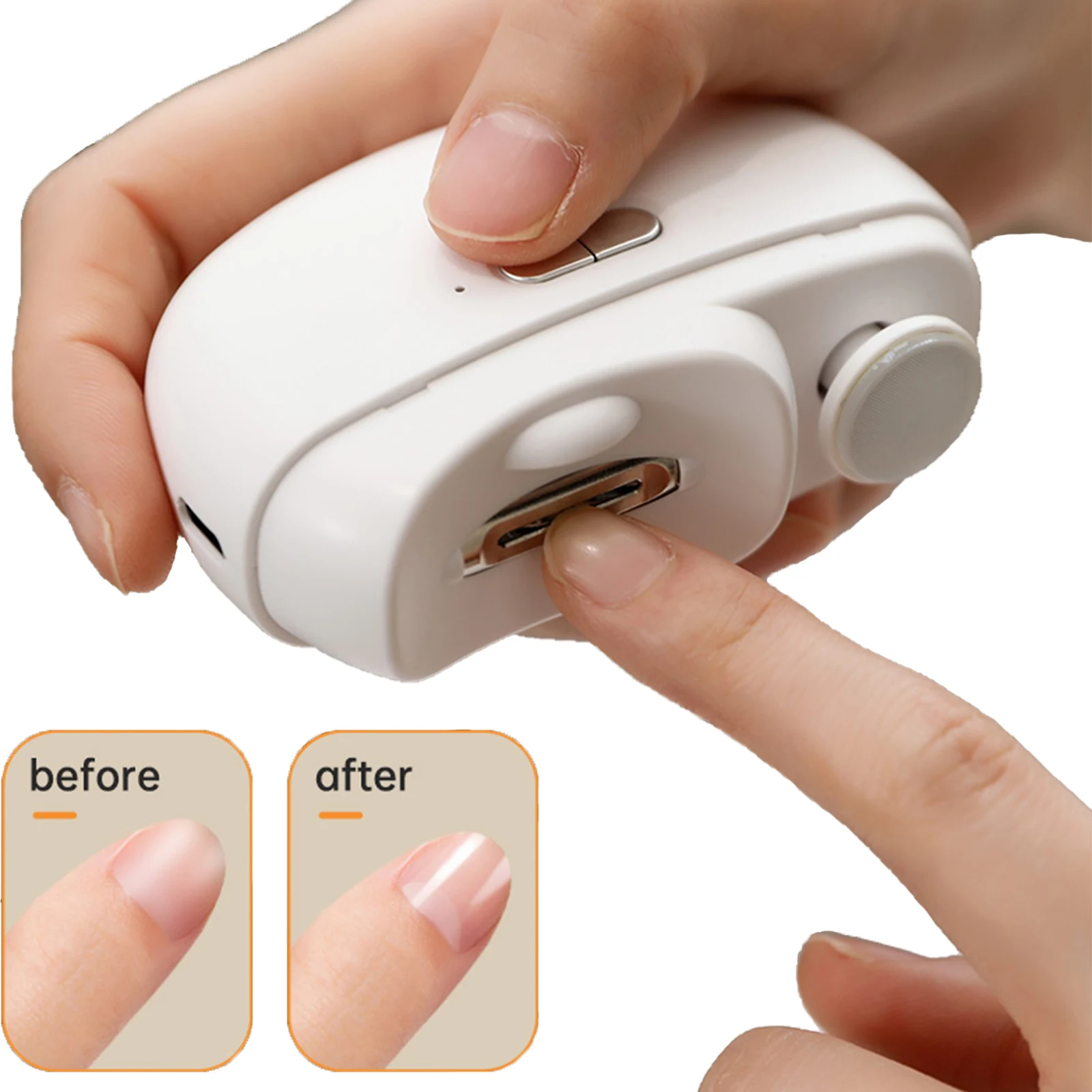 

Electric Nail Clippers 2 in 1 Automatic Rechargeable with Polisher Dust Collector for Toe Finger Nails Adults Kids 2 Speeds