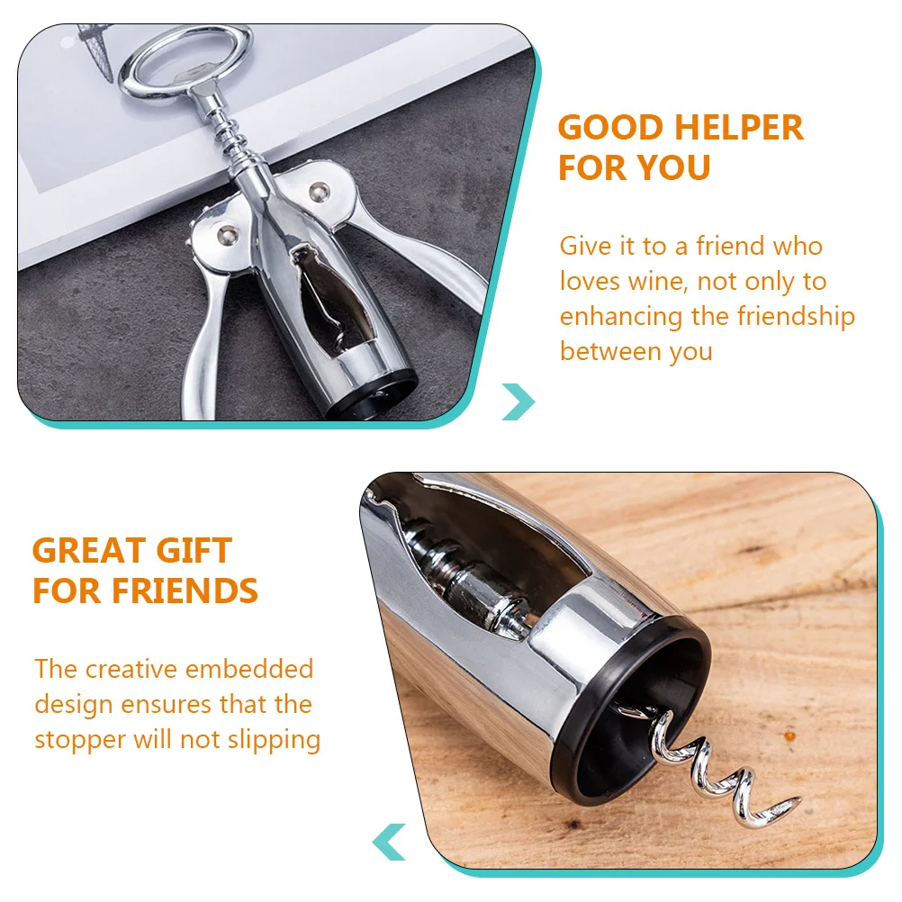 

Red Wine Corkscrew Zinc Alloy Reusable Wing Corkscrew Wine Opener Beer Caps Remover Beer Corkscrews Wing Corkscrews