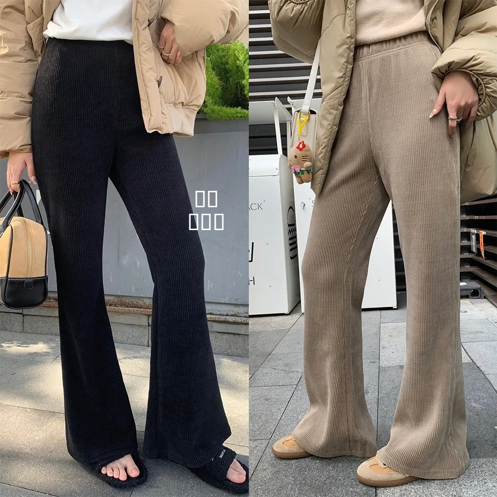 

Bla Corduroy Flared Pants Women's High Waist Slimming Casual Pants Micro Flared Pants Winter New Arrival Pijiu