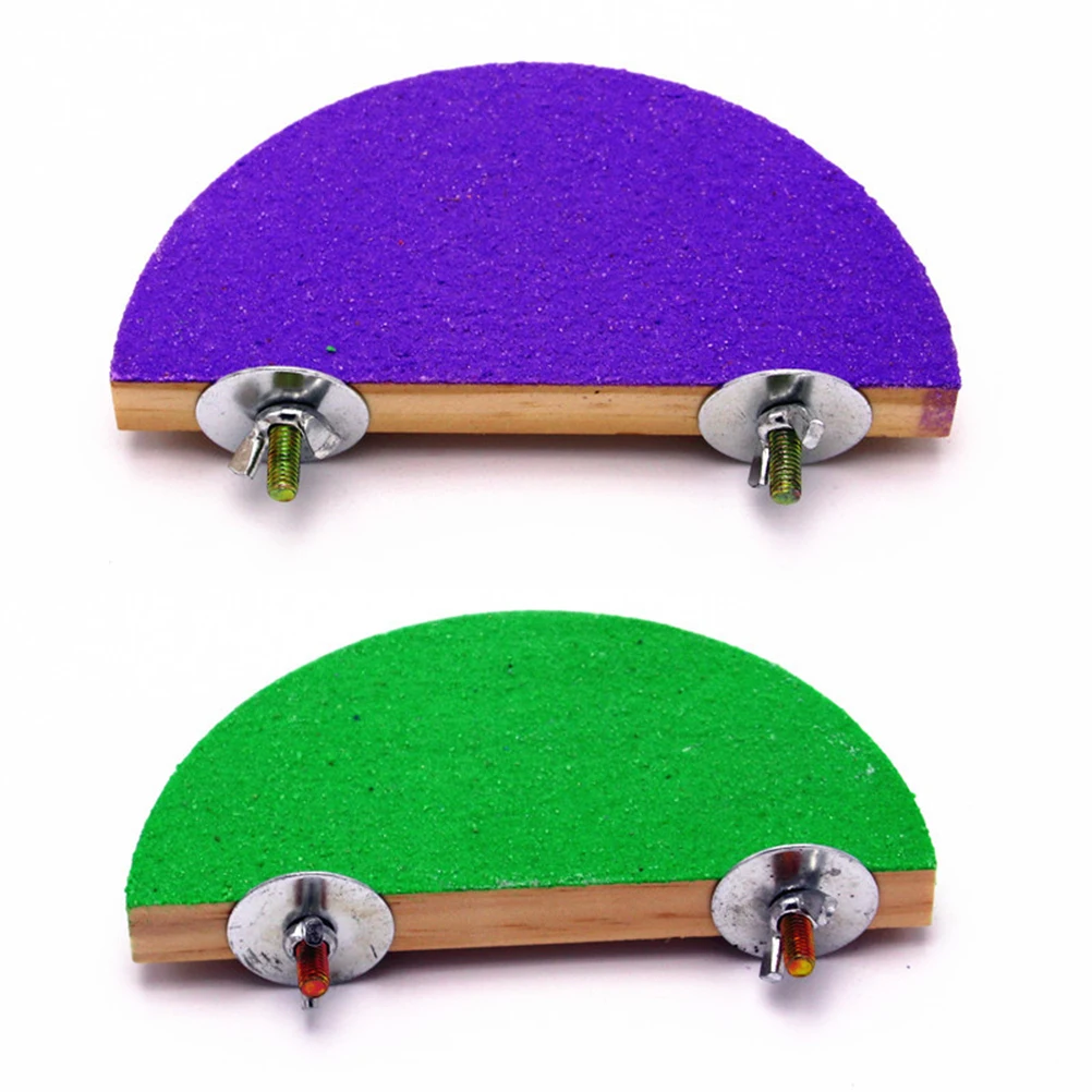 

2pcs Frosted Wooden Platform Small Animals Stand Parrot Toy Hamster Play Rest Bird Cage Nest Pet Supplies