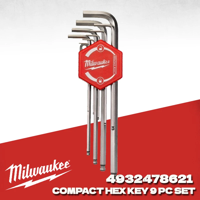 

MILWAUKEE 4932478621 9 Pieces Ball head Hex Key Set Multi-Purpose Power Tool Accessories Milwaukee Hand Tools