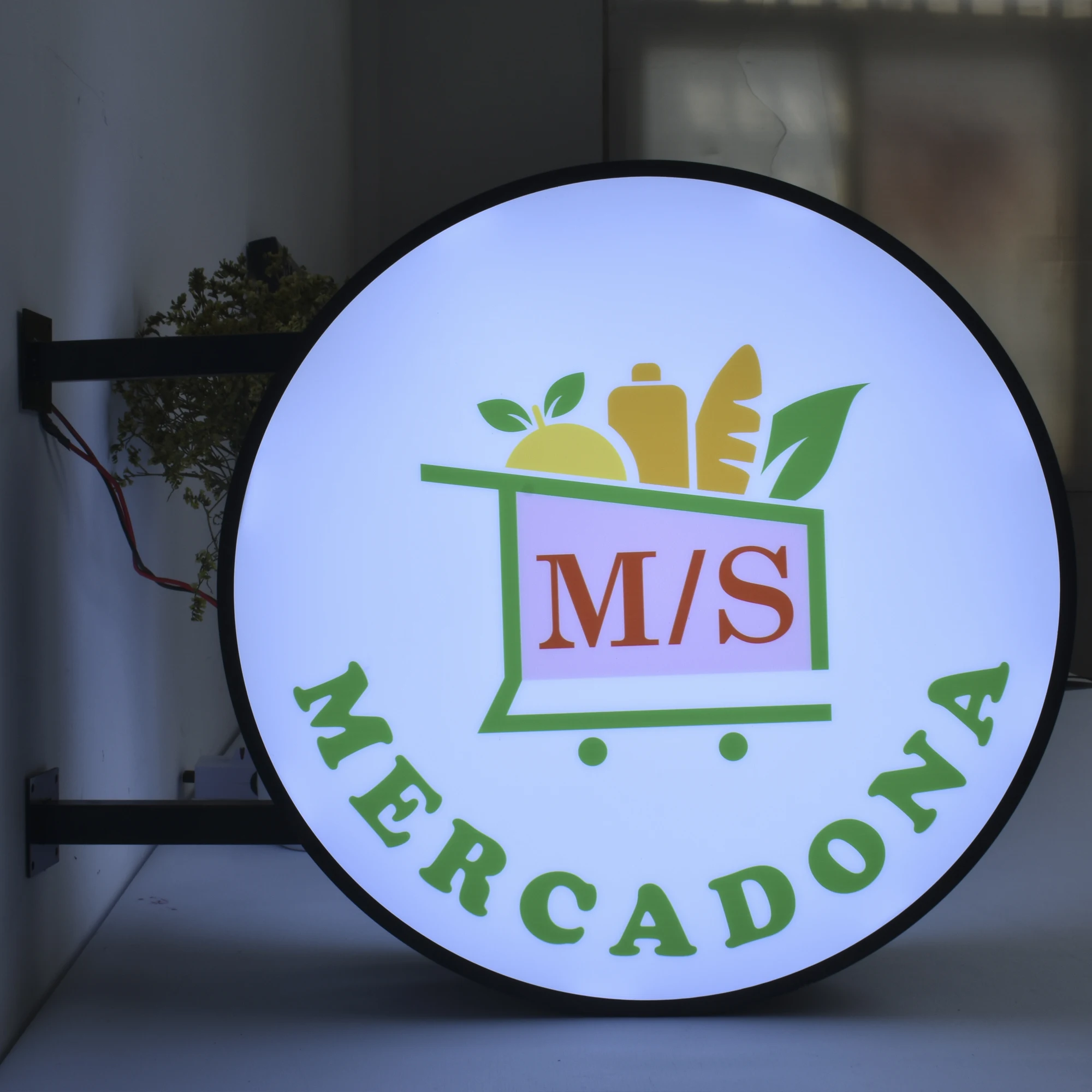 Custom wall blade double-sided LED light boxes sign dual lit logo signage outdoor store shop