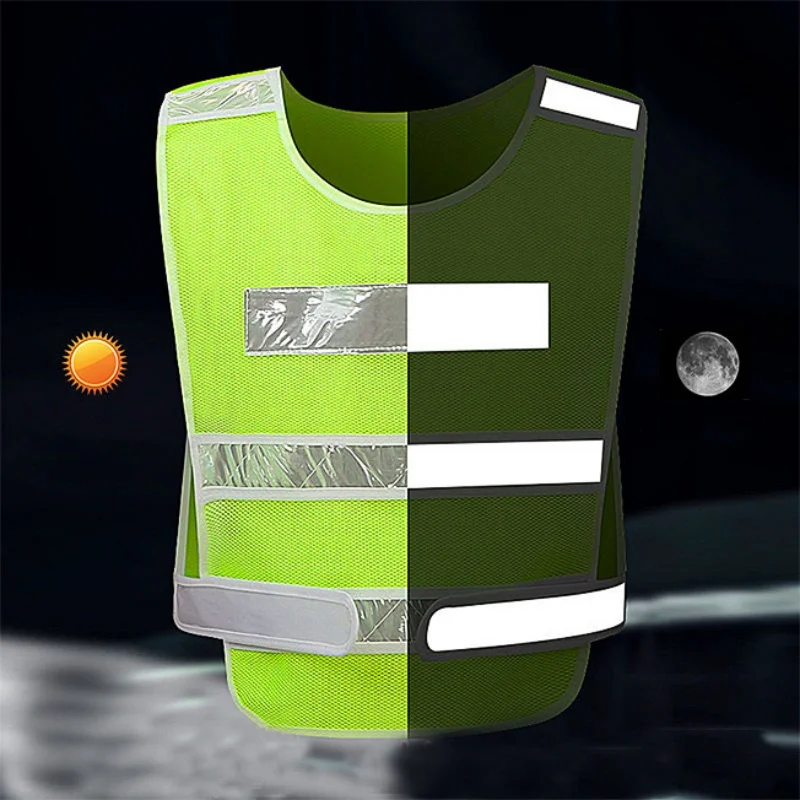 Summer Sleeveless Reflective Safety Vest High Visibility Adjustable Security Jacket Workwear Night Work for Adults