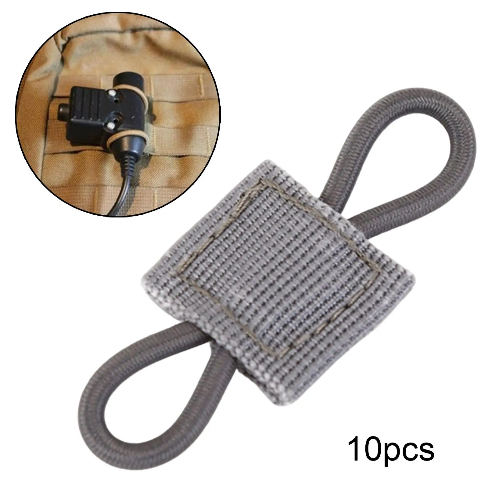 2xelastic 10pcs Molle Gurts chnalle für Ptt Antenne weit verwenden leicht grau
