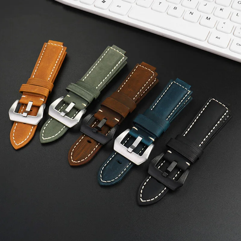 24*16mm cowhide Leather watchband For TIMEX Tidal Compass T2N721 T2N720 T2n739 T45601 TW2T76500 TW2T76300 bracelet Men's strap