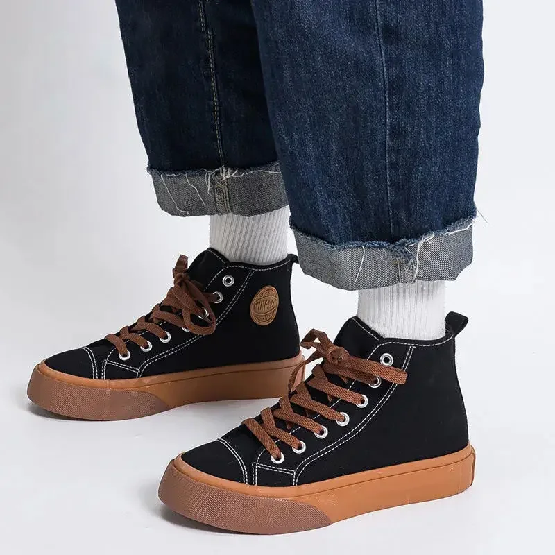 Ladies Shoes Black Lace Up Women Footwear Canvas High Top Original Hot Promotion On Offer Low Price Luxury Quality Cheap Light