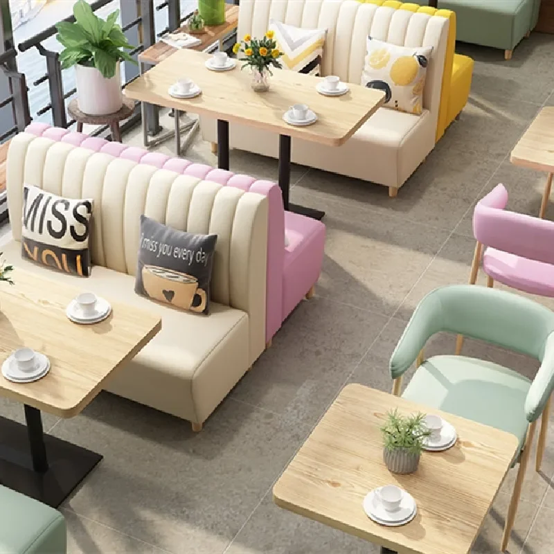 

Simple Milk Tea Shop Plastic Chair Macaron Color Backrest Home Restaurant Nail Salon Makeup Chair Catering Furniture Booth Sofa