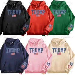 Trump 47 Women Sweatshirt Trump Train Hoodie - US Election 2024 Gift Donald Trump 47th President Drop-shoulder Sleeve Hoodies