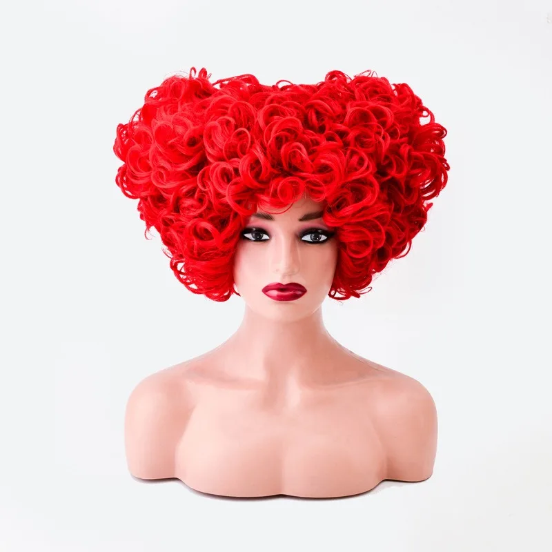 레드 퀸 러브 코스프레 가발 크리스마스 할로윈 파티 애니메이션 이상한 나라의 앨리스의 모험 역할 놀이 가발