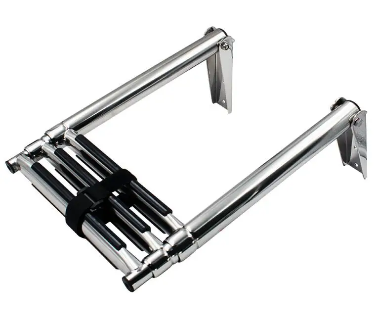 316 Stainless Steel Foldable 4-section Telescopic Ladder Climbing Ladder Pedal Yacht Marine Hardware Accessories