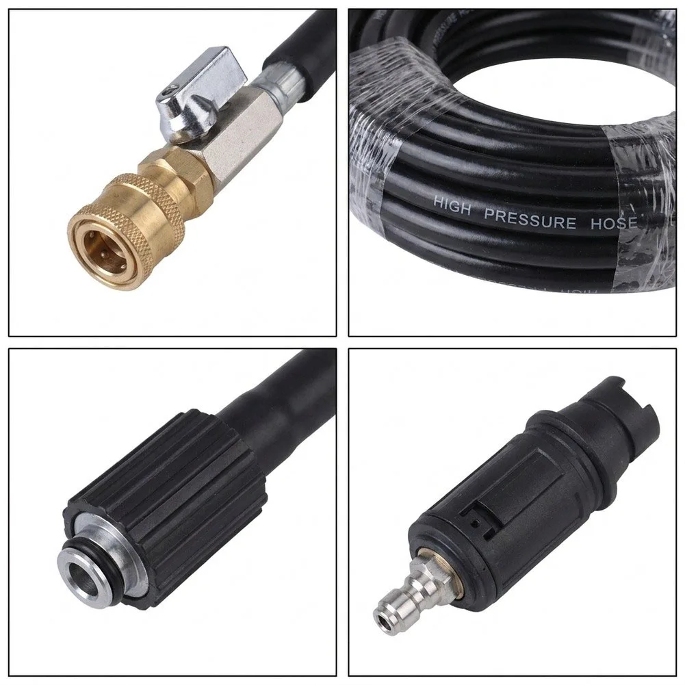 Water Pipe M22 Core 14mm With Switch Duckbill Fan Nozzle High Pressure Washer Hose For Garden Car Cleaning Black 5m 10m Tube