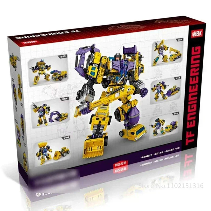 NBK Transformation Devastator G1 GT Combiners 6in1 Toy Combiner Car Robot Action FiguresModel ABS 42cm Engineering Vehicle Model