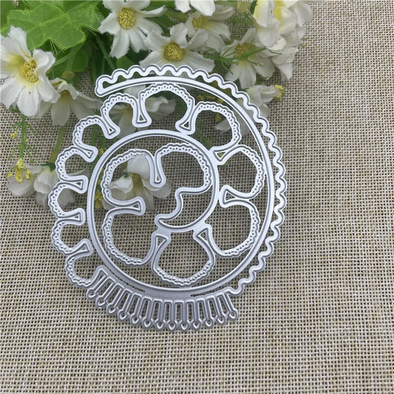 Flowers lace frame background Metal Cutting Dies Stencils For DIY Scrapbooking Decorative Embossing Handcraft Template