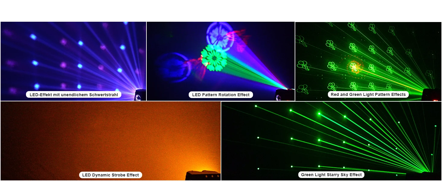 U'King 40W LED Bee's Eye 5IN1 Effektlicht DMX512 RGB Strobe Light Projektor Muster für DJ Disco Bar Party Hochzeit Bühnenlicht – Detail 3