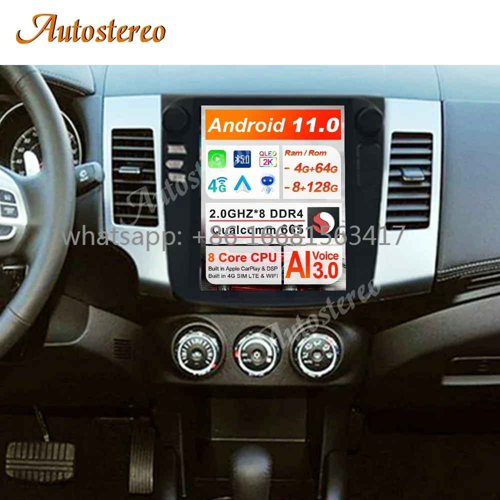 

G6 Qualcomm 665 Android 11 128 Tesla Radio 10" For Mitsubishi Outlander 2006-2011 Car GPS Navigation Head Unit Multimedia Player