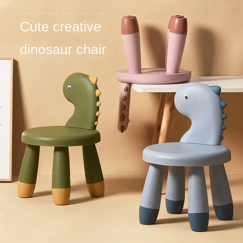 Children\'s Backrest Chair Home Thickened Non-slip Cartoon Creative Dinosaur Animal Baby Stool Dropshipping