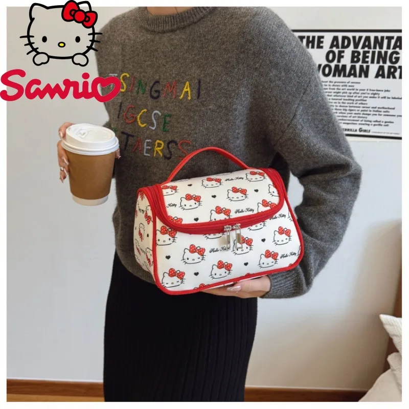  Hello Kitty Travel Makeup Bag Large Capacity Lightweight Toiletry Organizer Cute Portable Storage Travel School Daily Use