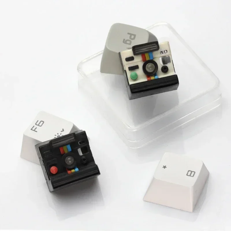 LOBO Polaroid Camera Custom Cherry Profile Resin Keycaps for Mechanical Keyboard Caps PC Gamer DIY Desktop Decoration Gifts
