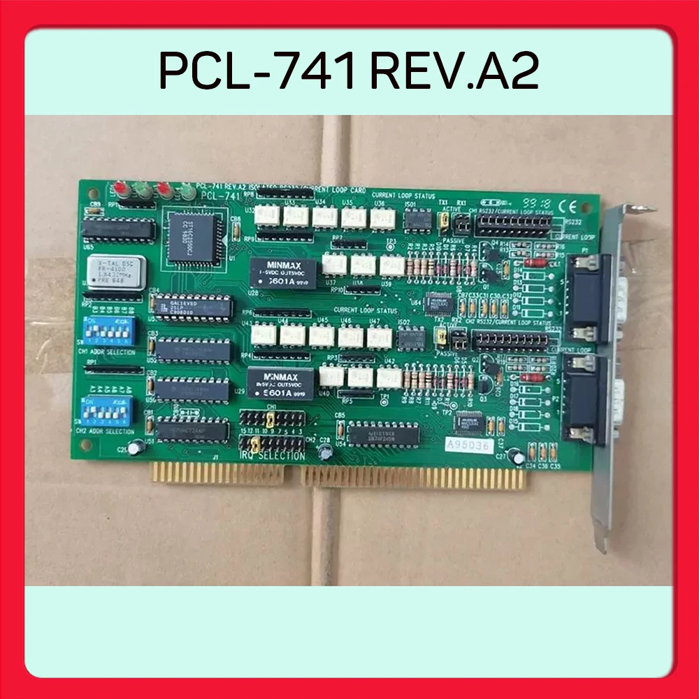 For Advantech Isolated Dual-Port RS-232 Aerial Communication Card PCL-741 REV.A2