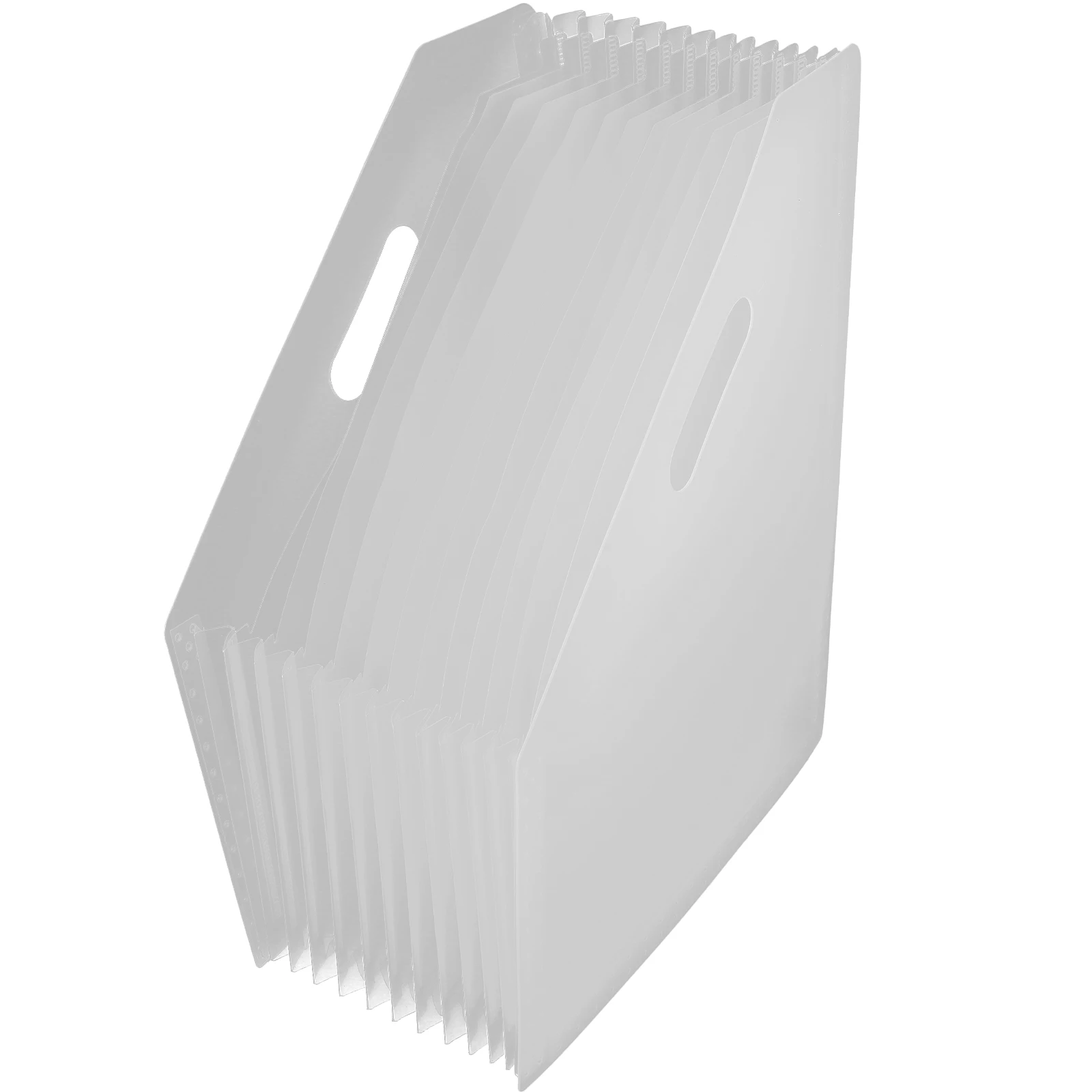 

A4 Large File Folder Storage Accordion File Organizer Rack White Plastic Expandable Organizer for Documents Paper Holder