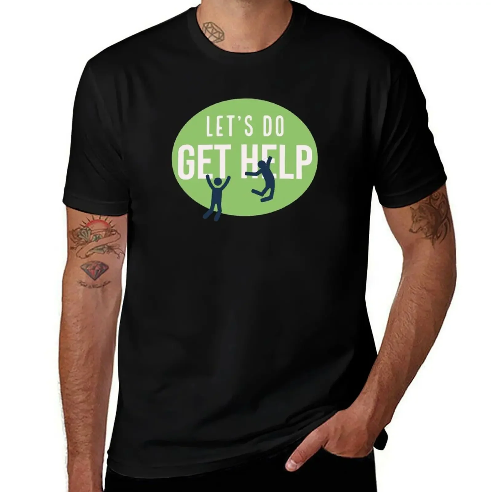 Get Help T-Shirt T-shirts man heavyweights oversized graphic tee big and tall t shirts for men