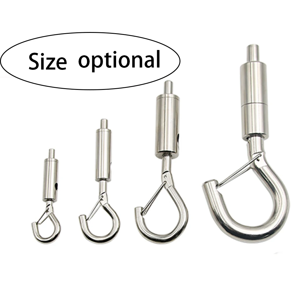 Adjustable Steel Wire Rope Spring Hook With Lock, Curtain Hanging Clothes Tent Guardrail Lock Hardware Accessories Are Durable