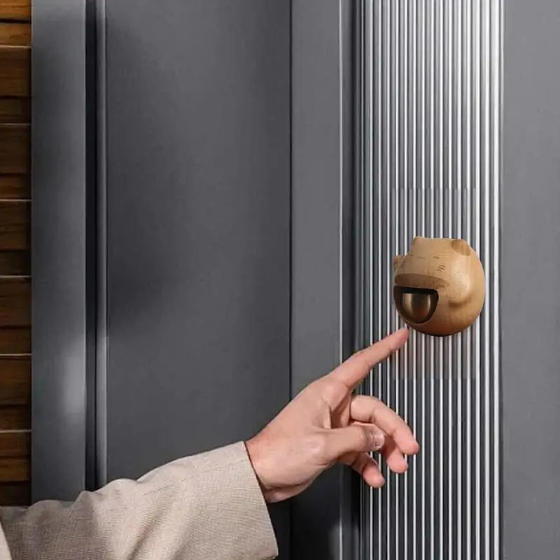 

Fortune Cat Doorbell Shopkeeper Bell Wooden Magnetic Cat Door Bell Creative Lucky Wind Chimes Alert Door Chime For Home Shop &