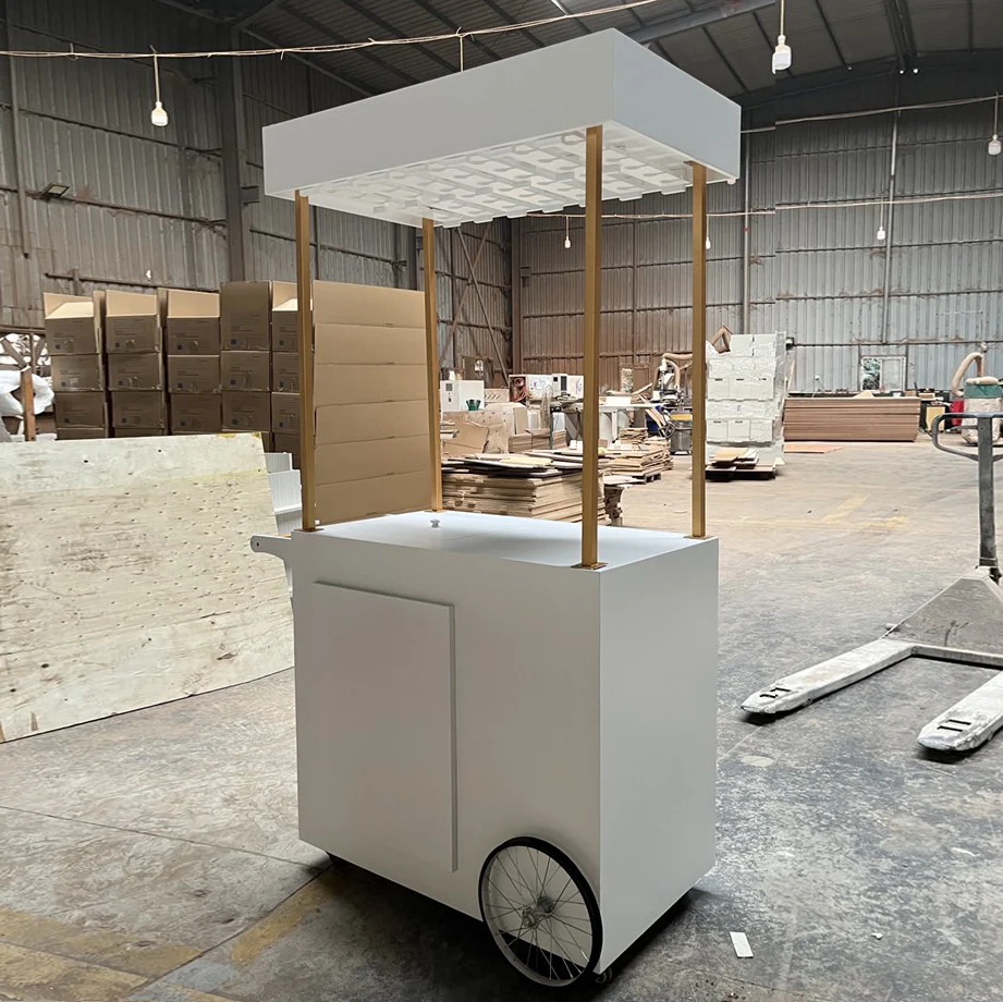 Decoracion Eventos Luxury Wedding Party Sweet White Candy Display Champagne Cart view 2