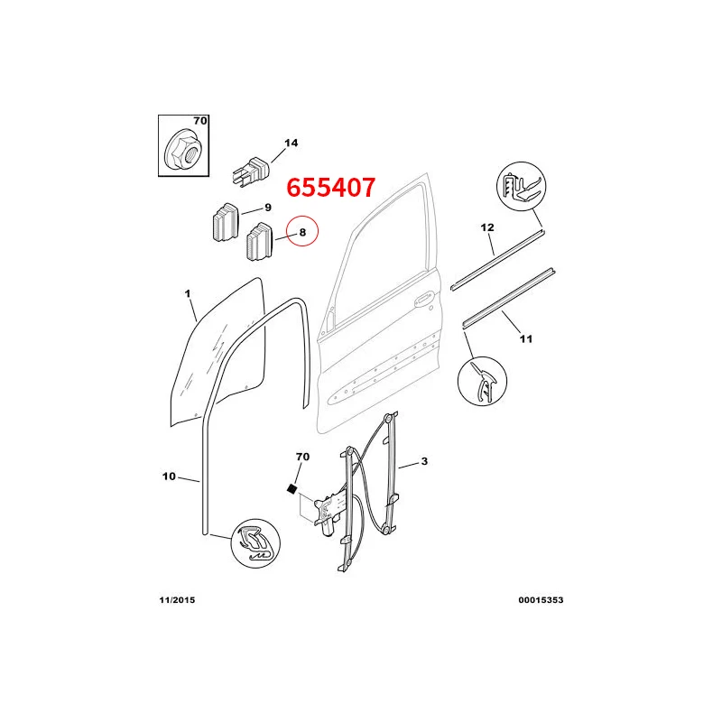 655407  suitable for Citroën Picasso door and window glass elevator switches