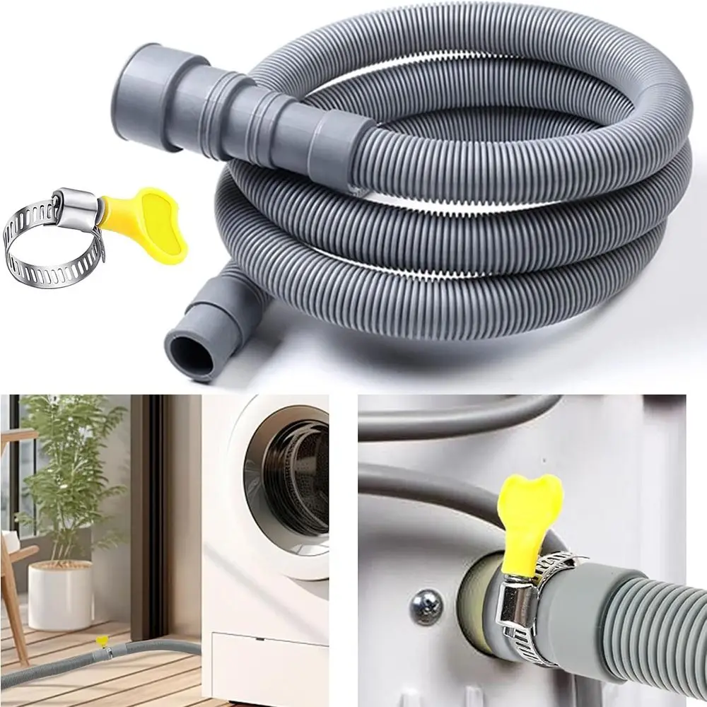 EVA Washing Machine Drain Hose Flexible 1m 3 Meters 5m Washer Discharge Tube Corrugated Tube Dishwasher Drain Hose Kitchen