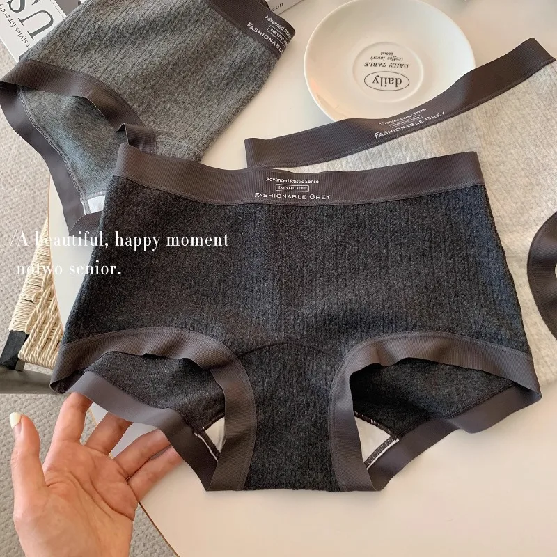 

SP & CITY спортивное дышащее нижнее белье со средней талией серого цвета для женщин, мягкие хлопковые трусики, модные удобные повседневные трусы, шорты