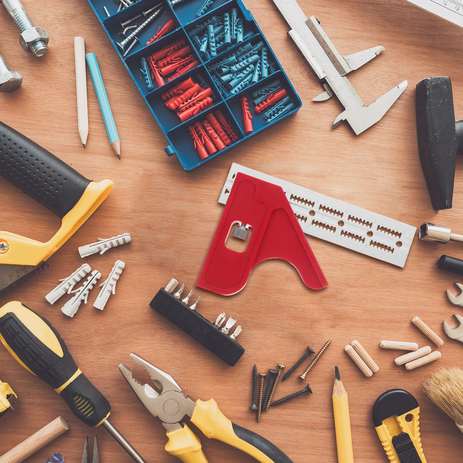 

Aluminum Alloy Woodworking Ruler Multi-Angle Measuring Tool Precision Square Carpentry Construction Portable Durable Lightweight