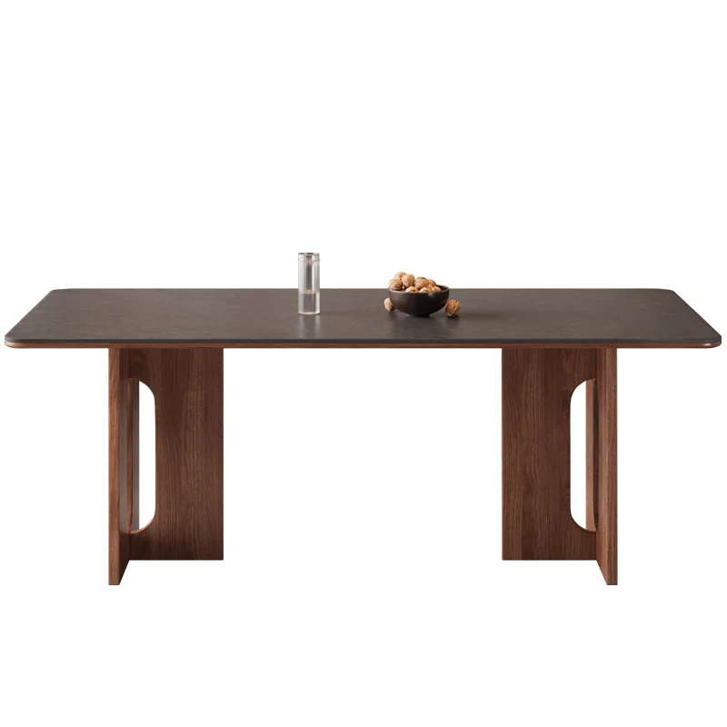 

Retro solid wood dining table, living room, household small apartment, French medium and ancient style, simple and light luxury
