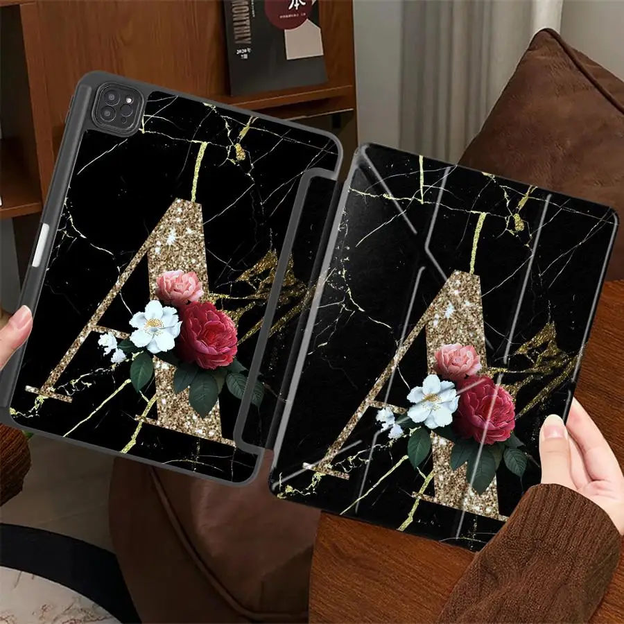 

Tablet Case For iPad Pro 2025 Pro 11th 10th 9th 8th 7th 12.9inch Air 4 5 M3 M2 1 2 M4 11inch Mini 6 7 Holder Cover Marble letter