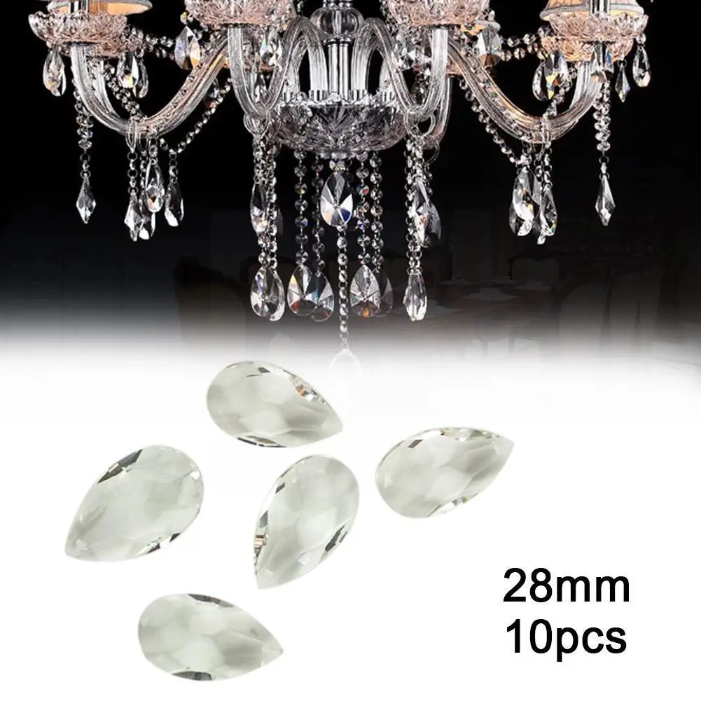 10 Pcs Clear Glass Crystal Prisms Pendants Chandeliers Lighting Parts Drops Lustres Rainbow Ornament Lamp 28mm X8f8