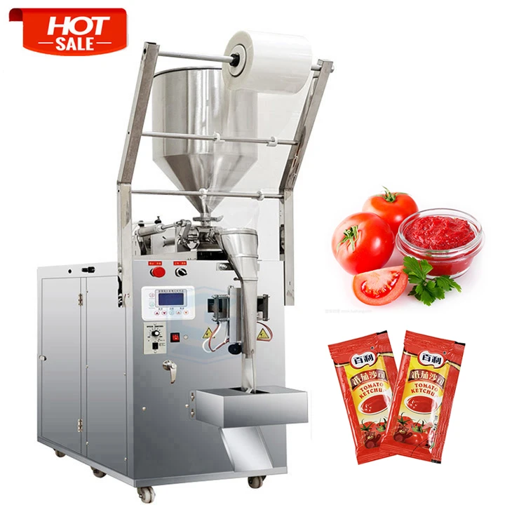 Automatic Food Packaging Machine Ketchup Mayonnaise Honey Sachets Pouches Bags Foil Paper Cases-New Condition Wood Plastic Motor