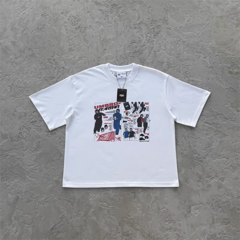 

Mertra Mens Cotton Oversized T-Shirt Retro Hip Hop Style Short Sleeve Top with Character Design