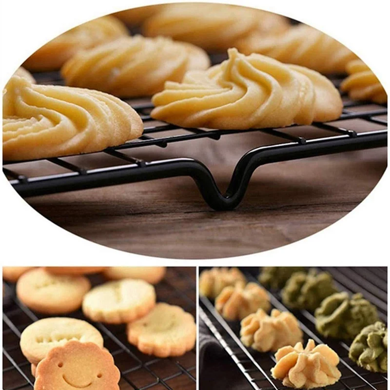 Nowy stojak chłodzący ze stali nierdzewnej 2 szt. Pasuje do blachy do pieczenia, o dużej wytrzymałości, bezpieczny w piekarniku do pieczenia, gotowania i grillowania