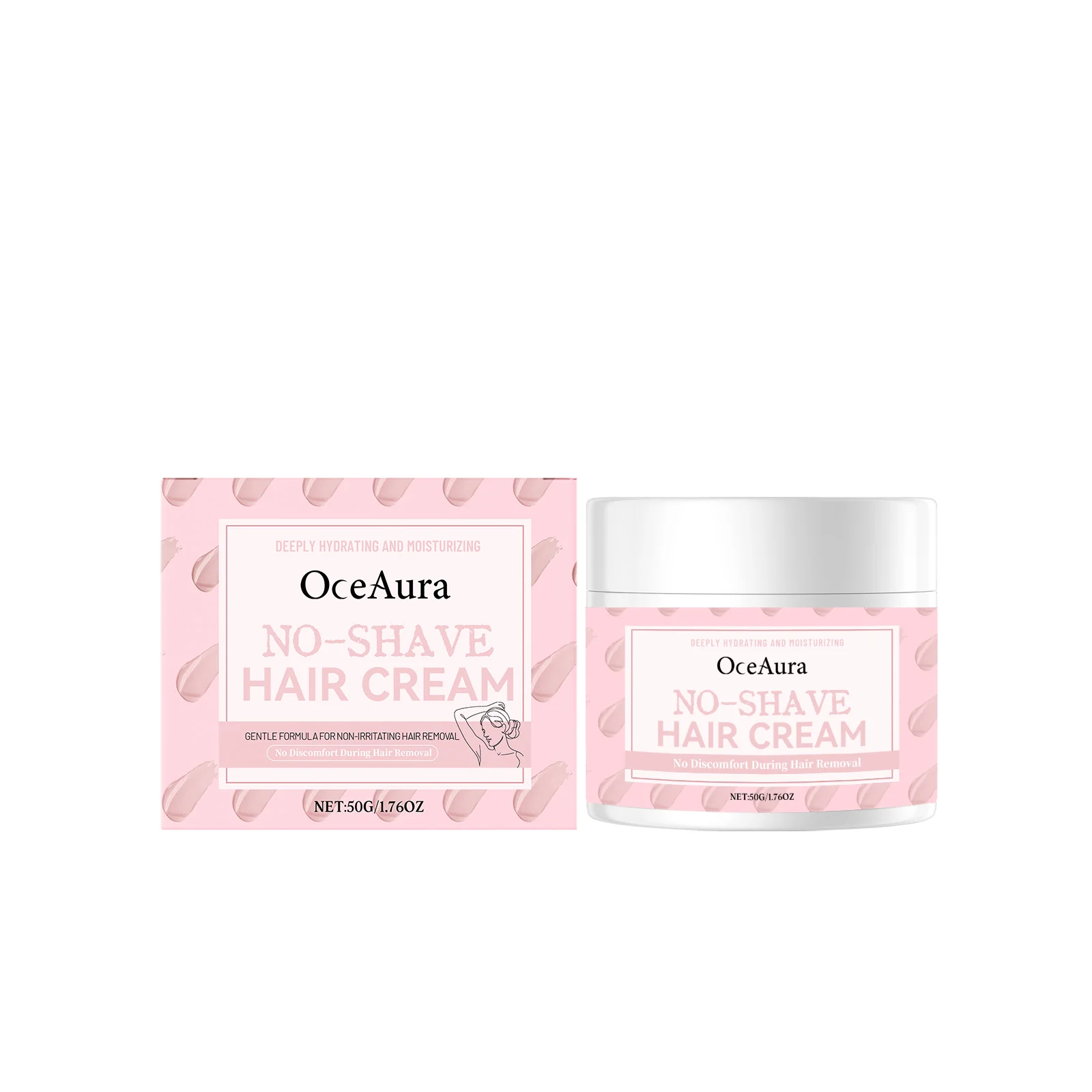 OceAura No Shave كريم إزالة الشعر فيتامين E إزالة الشعر غير المؤلم السلس الحساسة العناية بالبشرة زبدة الشيا إزالة كريم الشعر #2