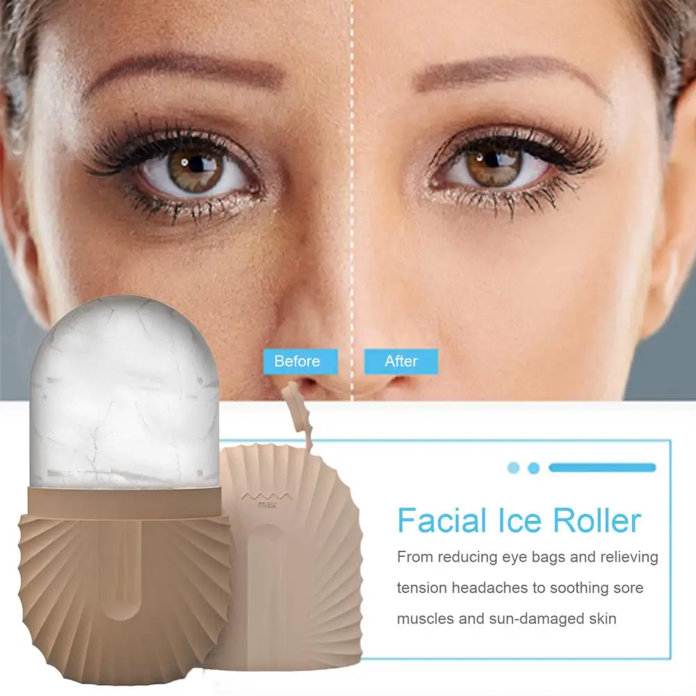 1Pc Ice Roller for Skincare Safe Silicone Facial Ice Roller Mold Reduce Puffiness Face Lifting Women Beauty Tool for Skin Care