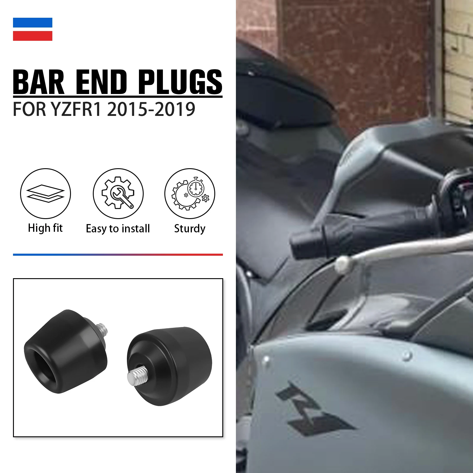 

For YAMAHA YF-R1 YFR1 YF R1 2015-2019 2018 2017 Motorcycle Handle Bar Handlebars Grips Cap End Plugs Handlebar Weight Slider