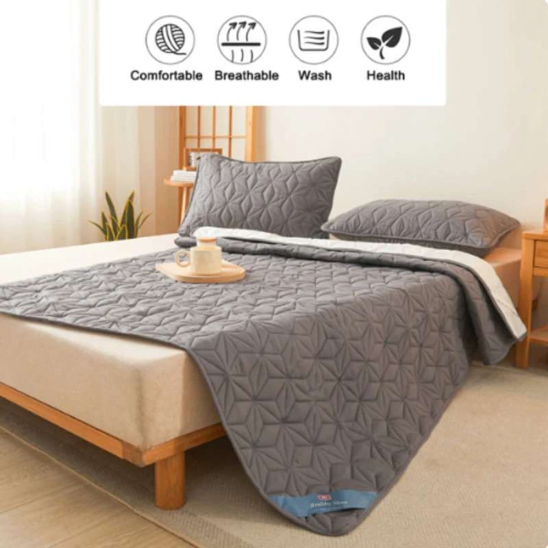 Waterproof Mattress Topper with Elastic Band Quilted Protector Pad Bedspread Winter Mattress Cover for Single/Double Bed 140/160