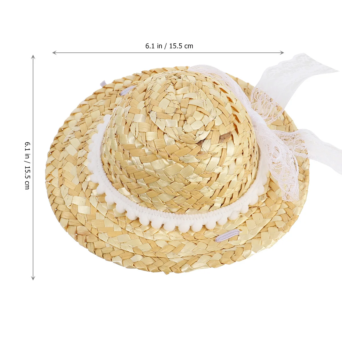 

Cat Straw Hat Lovely Pet Woven Cap Gentle Skin Friendly Material Perfect for Outdoor Parties Photography Pet Headwear Accessory