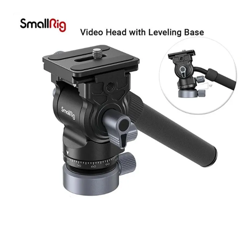 SmallRig CH20 Video Head with Leveling Bowl Base ,Video Head only 350g Load 4kg with Telescopic handle Compact and Portable 4170