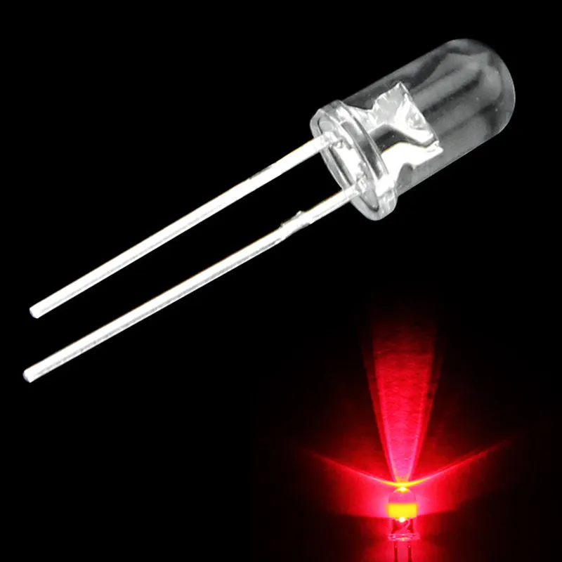 100pcs LED Diode Super Bright LED 5mm Light Emitting Diodes Green Red White for DIY Electronic